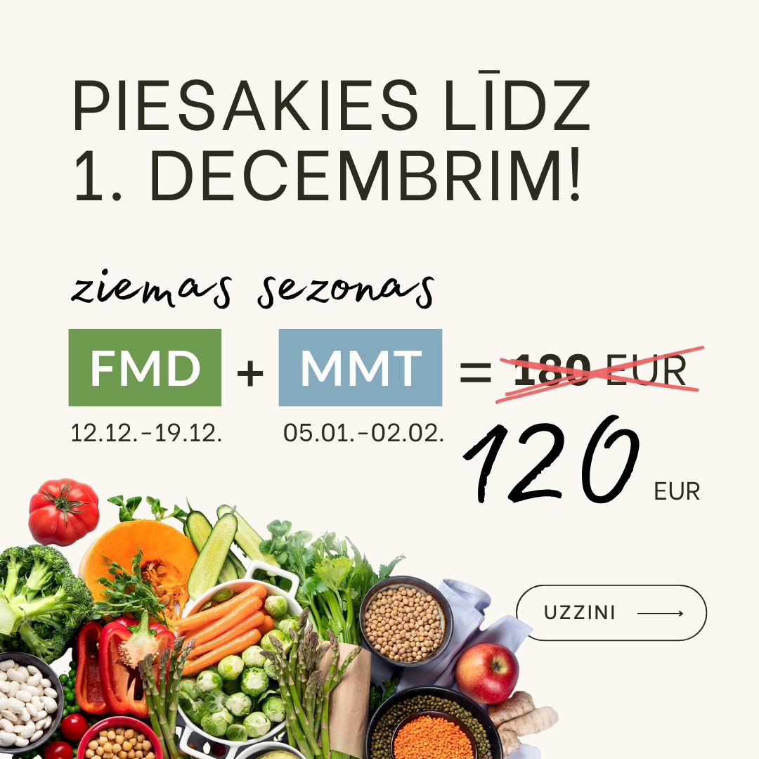 Ziemas FMD un MMT tiešsaistē kopā ar uztura speciālisti Ilzi Luteri par izdevīgu cenu