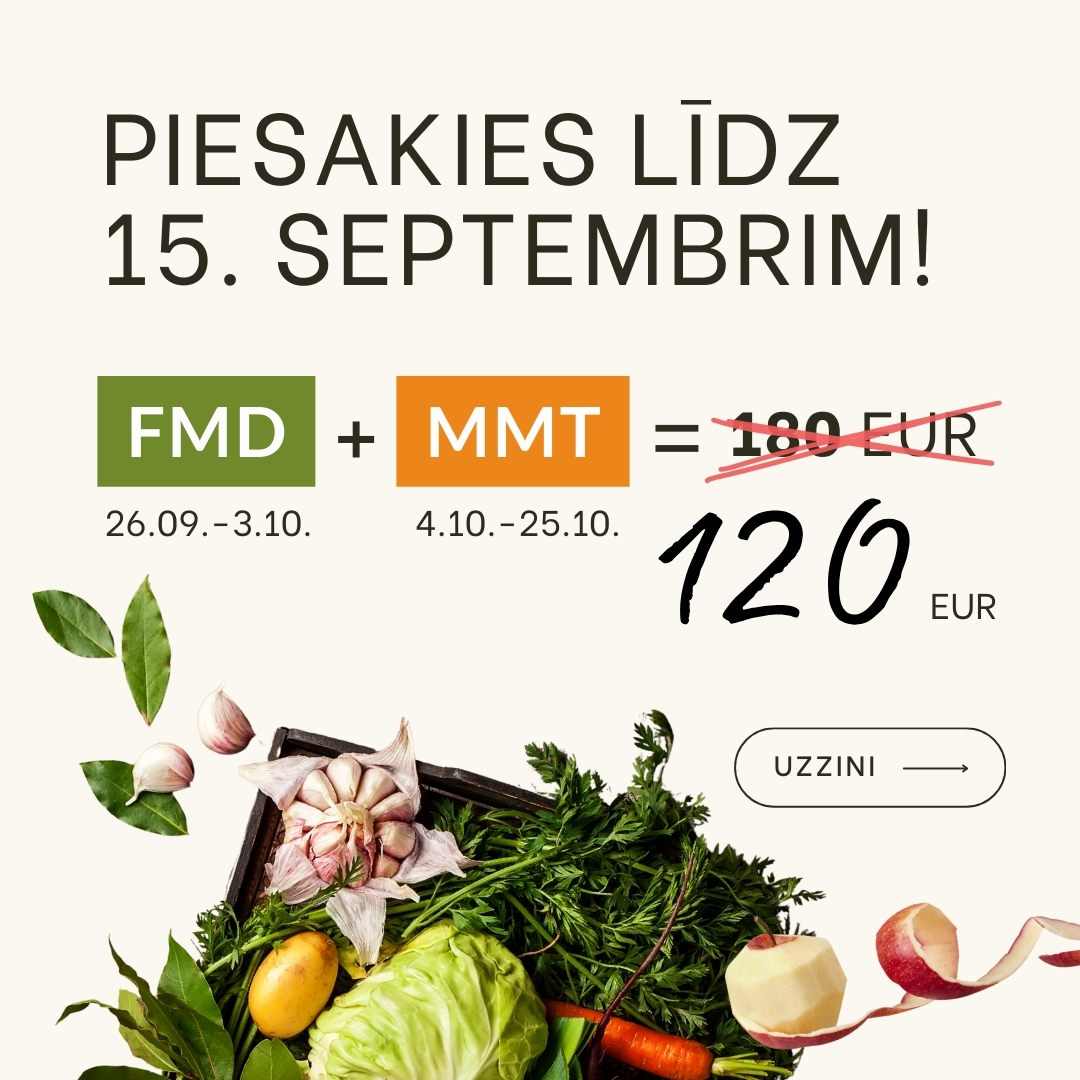 FMD un MMT rudens sezona uztura speciālistes Ilzes Luteres vadībā tiešsaistē: receptes, 5 dienu diēta, svara korekcija, veselīgi ieradumi